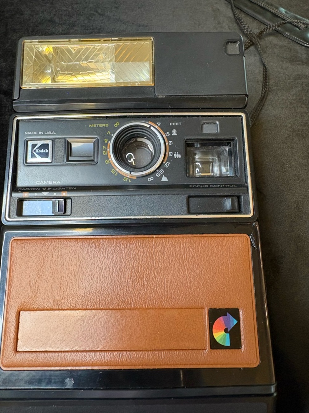 Vintage Colorburst Instant Camera with Brown Leatherette Panel - Picture 2 of 6